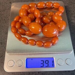 Warm Orange Polished Bead Necklace